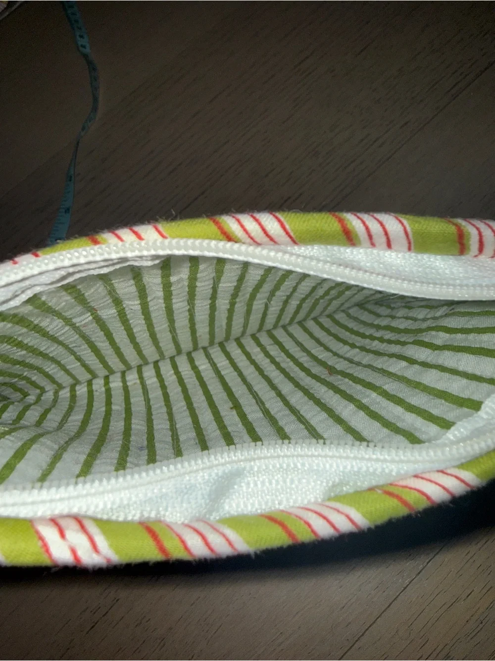 New & Handmade - Floral Quilted Zipper Pouch Bag in Pink and Green
